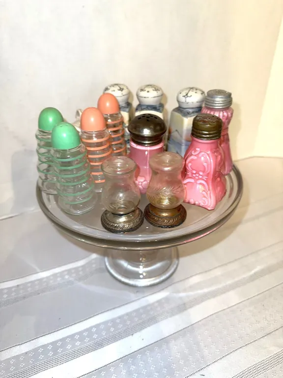 Vintage/antique salt and pepper shakers, etc.