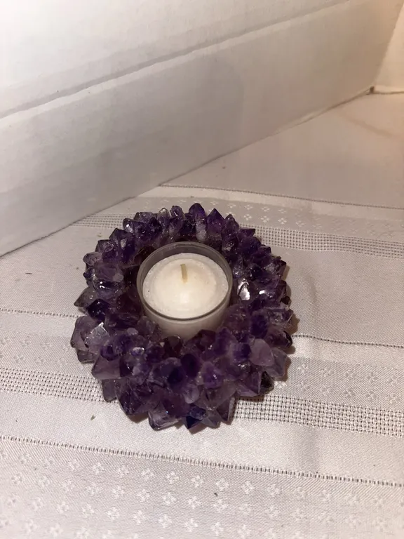 Amethyst tea light holder