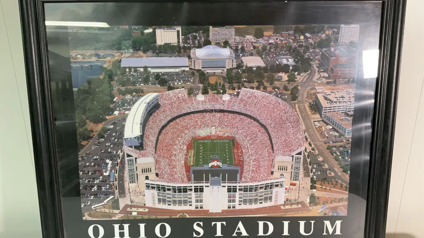 Ohio Stadium Wall Art in Black Frame, 2002