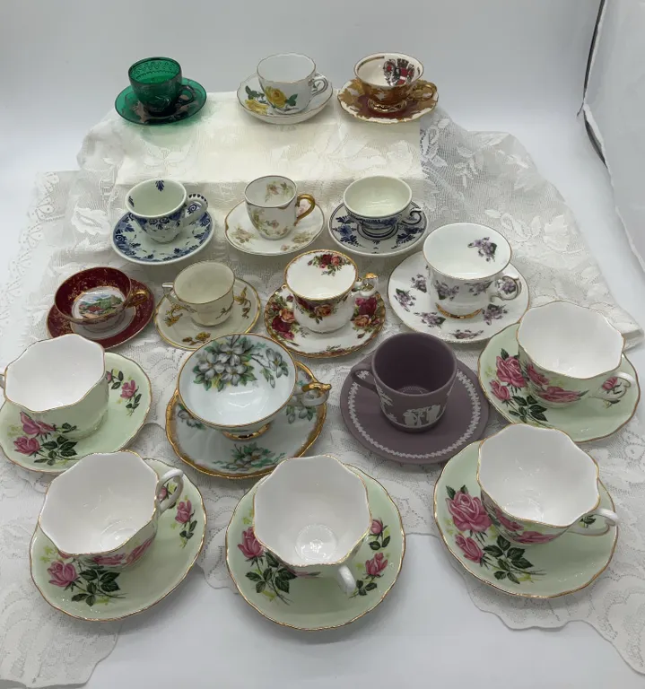 Teacup Collection, Incudes Limoges, Royal Albert, Delft, Wedgwood & Bavarian Pieces