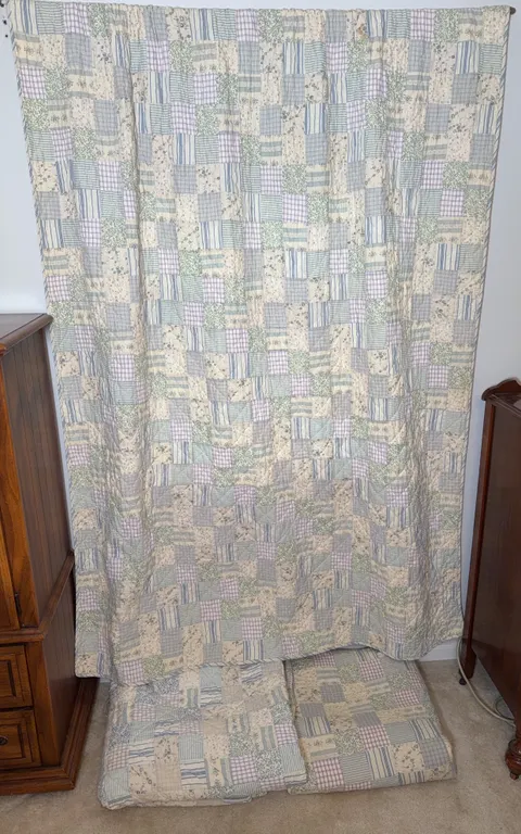 Three Quilt Pattern Blankets, Two with Curtain Rod Pockets, One Without