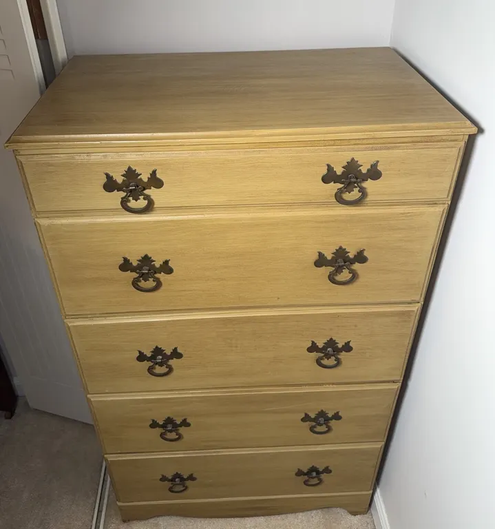 Five-Drawer Chest with Ornate Ring Pulls