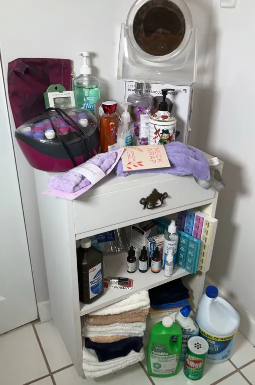 Cleaning Supplies, Hand Towels, Hot Rollers, Hand Sanitizer, Neck Wrap, Facial Roller & More