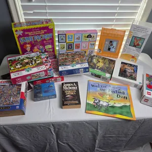Puzzles, book, pet frame