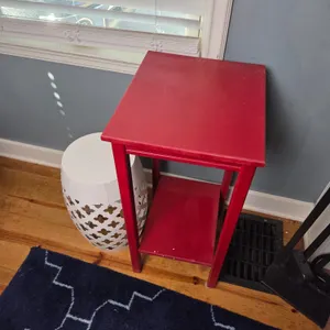Wood side table and metal stand
