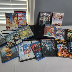 Samsung Blu-ray Disc player with group of movies