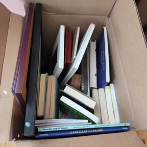 Box of books and picture frames
