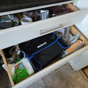 Drawer Content including Dremel, cobalt tools