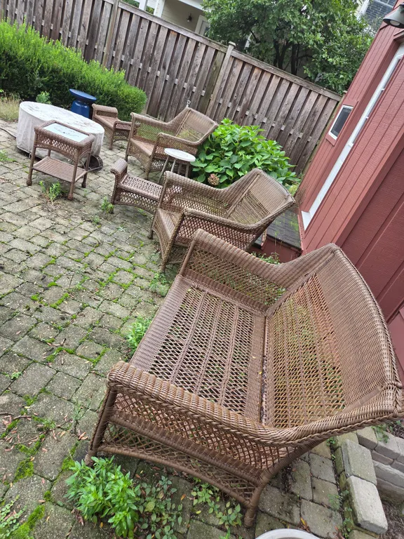 Set of wicker like lawn furniture