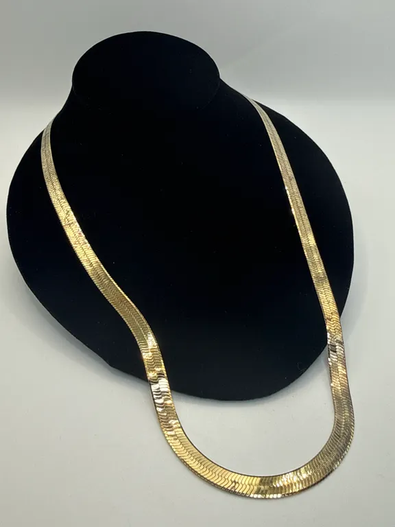 HCT Sterling Vermeil Herringbone Necklace