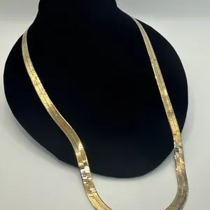HCT Sterling Vermeil Herringbone Necklace