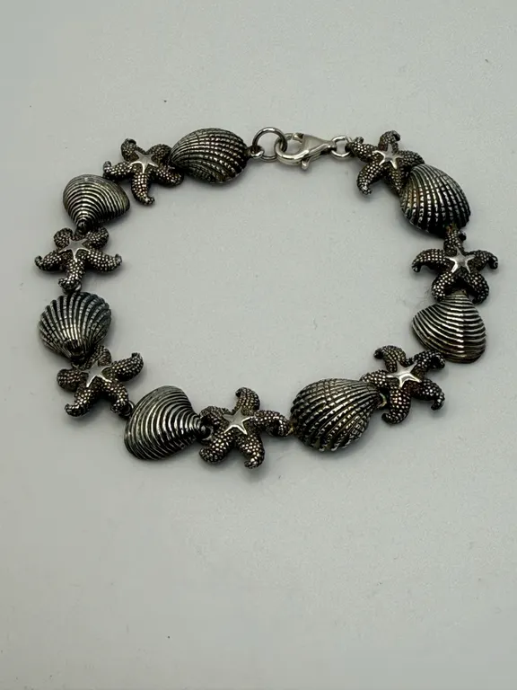 Sterling Seashell/ Starfish Bracelet