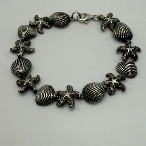 Sterling Seashell/ Starfish Bracelet