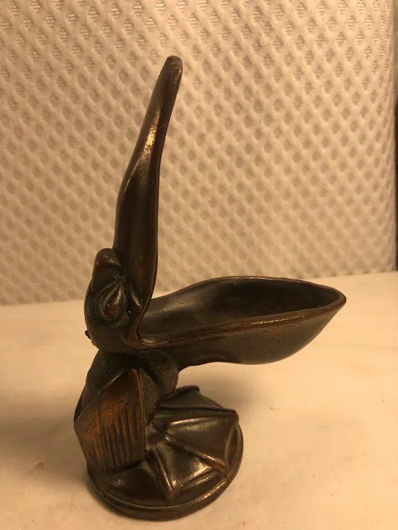 Vintage Heavy Bronze Pelican Tobacco Item