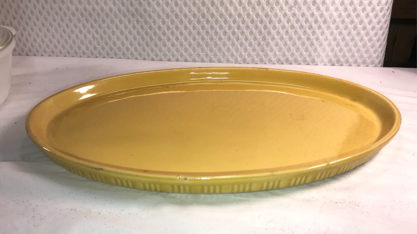 Rare Pottery Serving Platter Stamped 656 Ovenproof USA