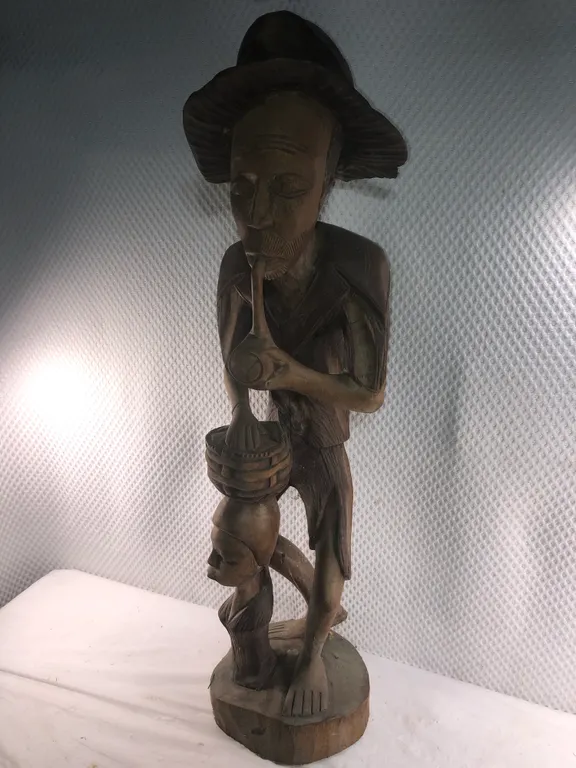 Hand Carved Caribbean Folk Art Sculpture