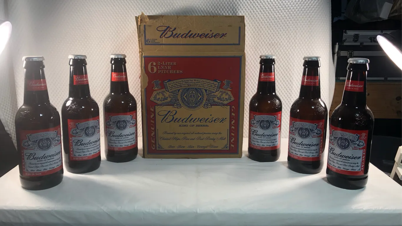 Budweiser 2-Liter Collector Bottles with Case