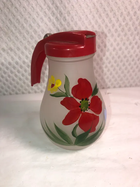 Vintage Dripcut Hand Painted Syrup Pitcher