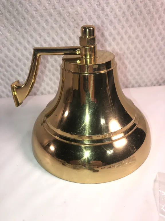 Heavy Polished Brass Nautical Ships Bell with Mounting Bracket