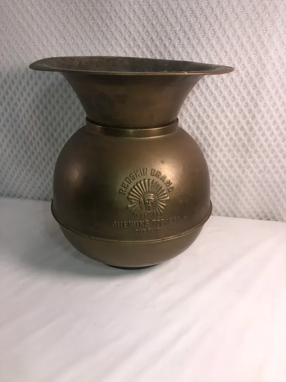 Antique Redskin Brand Chewing Tobacco Spittoon