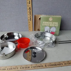 New Stainless Steel 5 Pc Mess Kit By Rothco
