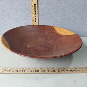 Large Wood Carved Bowl 16.5"X4.75"