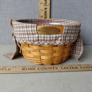 2002 Longaberger Woven Memories Basket W/Liner & Protector 8.75"X7.25"X4.5"