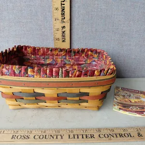 1998 Longaberger Bakers Bounty W/Liner & Protector 10"X6.5"X3.75"