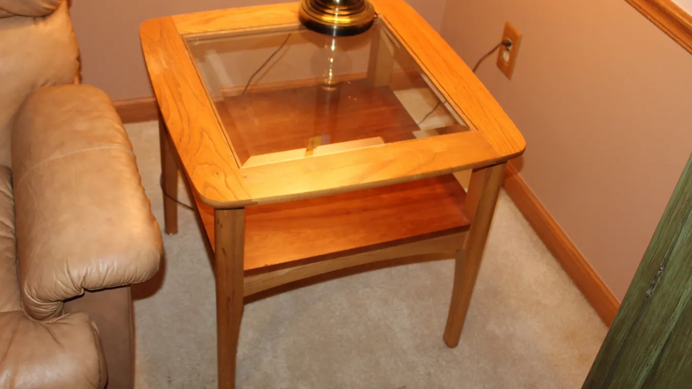Glass Top End Table
