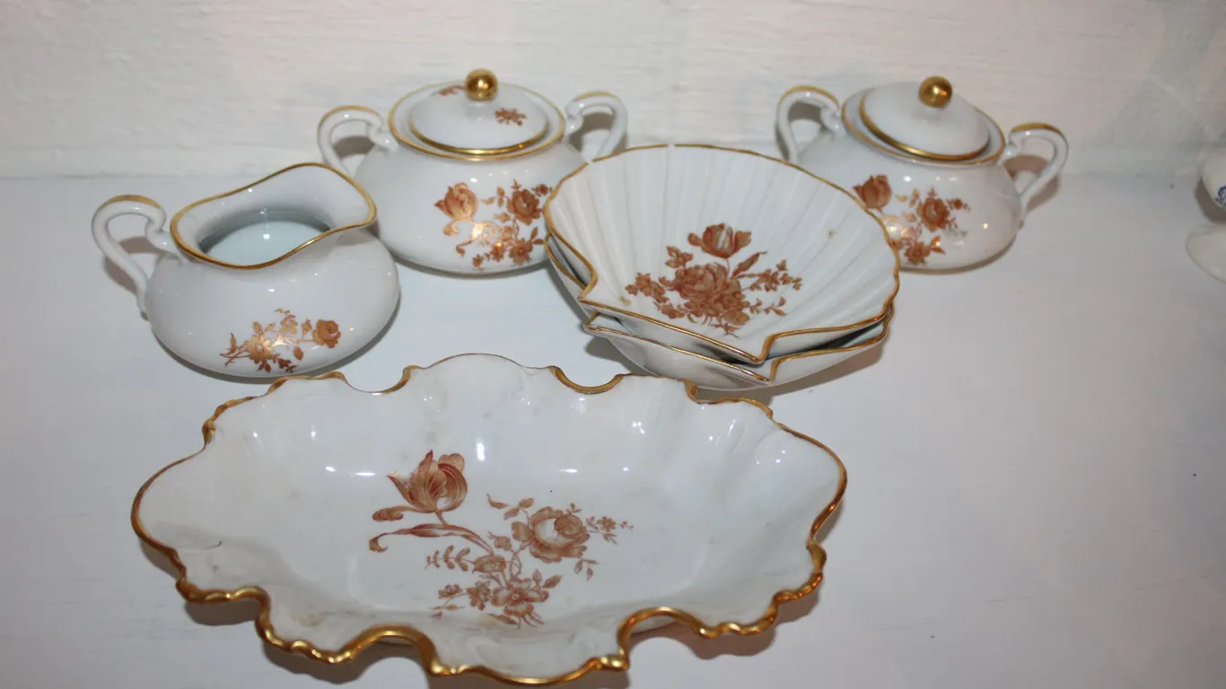 Limoges Gold Floral Porcelain Serveware