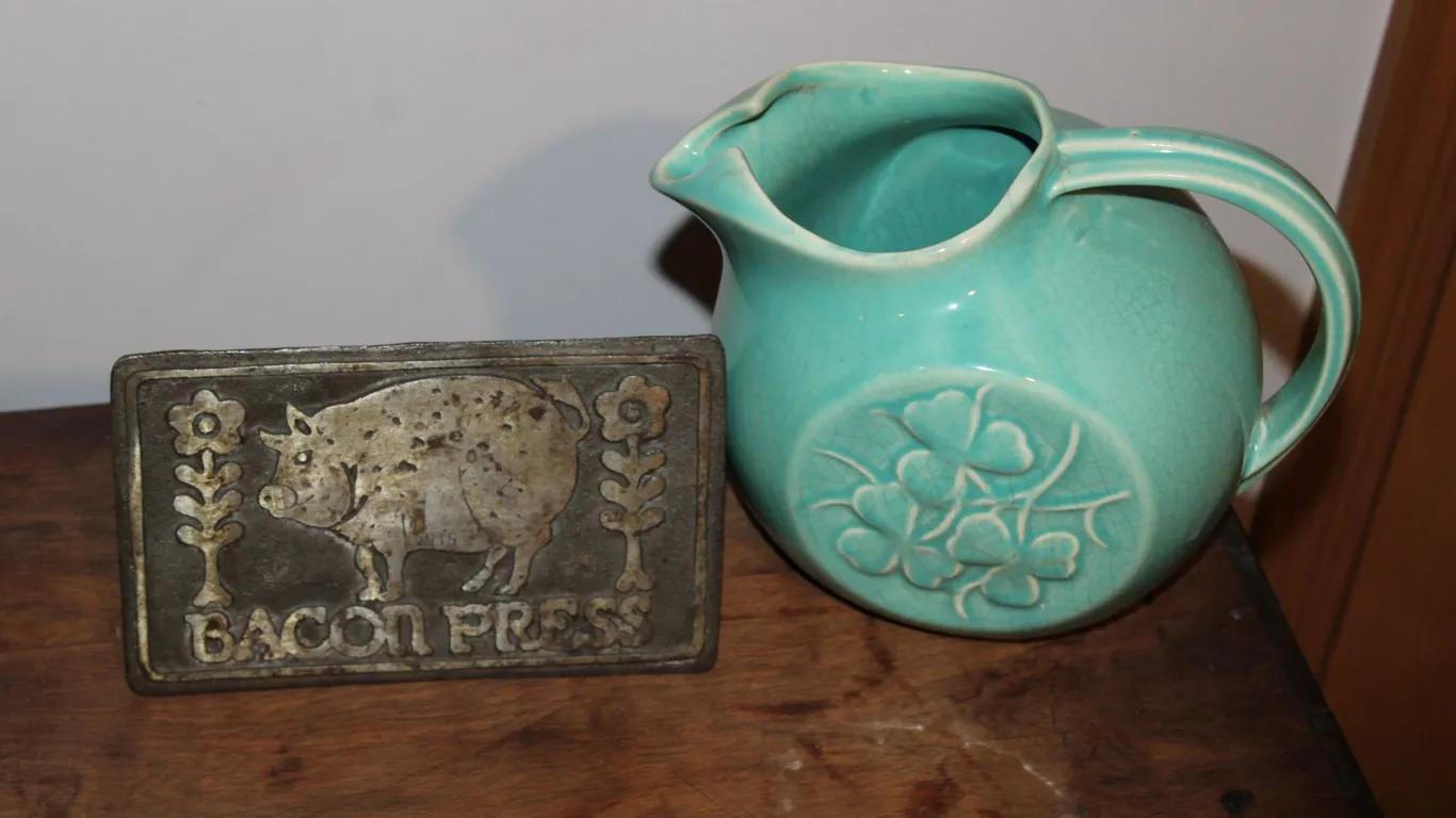 McCoy Pottery Pitcher & Bacon Press