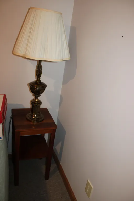 Brass Lamp & Table