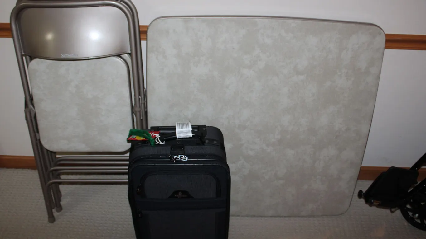 Samsonite Table and Chairs & Luggage