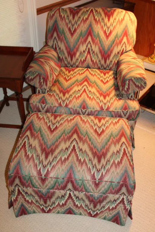 Chevron Armchair & Ottoman