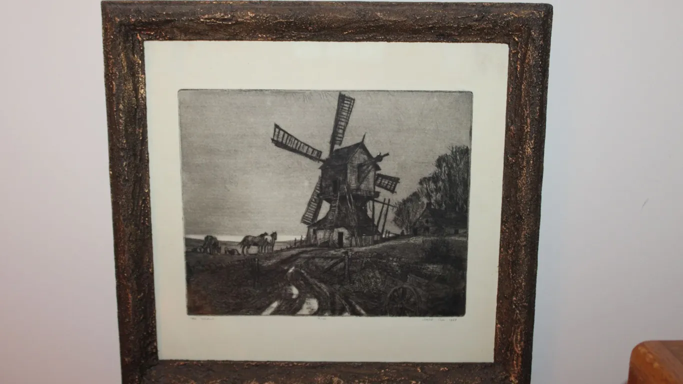 1948 Leslie Cope The Windmill Etching
