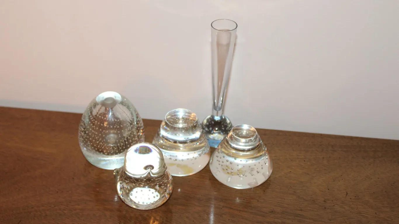 Art Glass Paperweights & Bud Vase