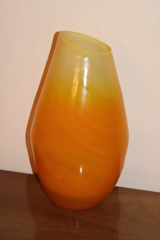 Orange & Yellow Art Glass Vase
