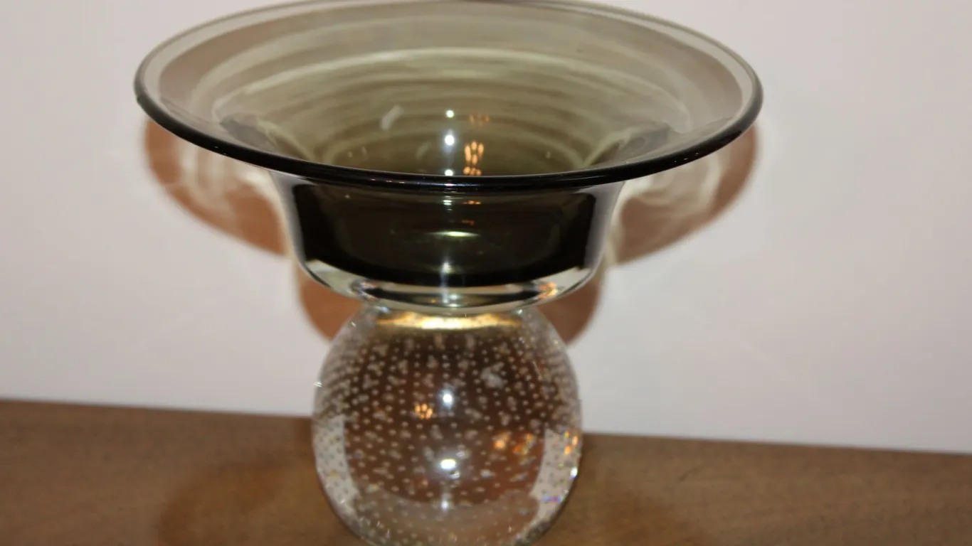 Art Glass Smoke Compote