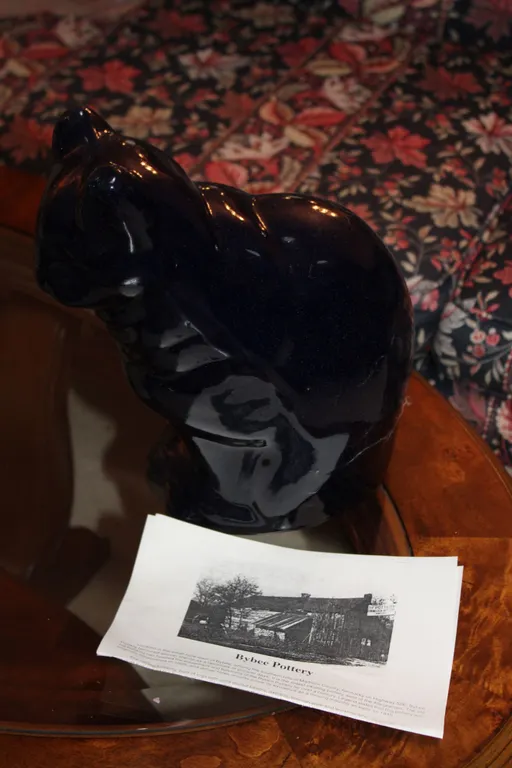 Bybee Pottery Cobalt Cat Figure