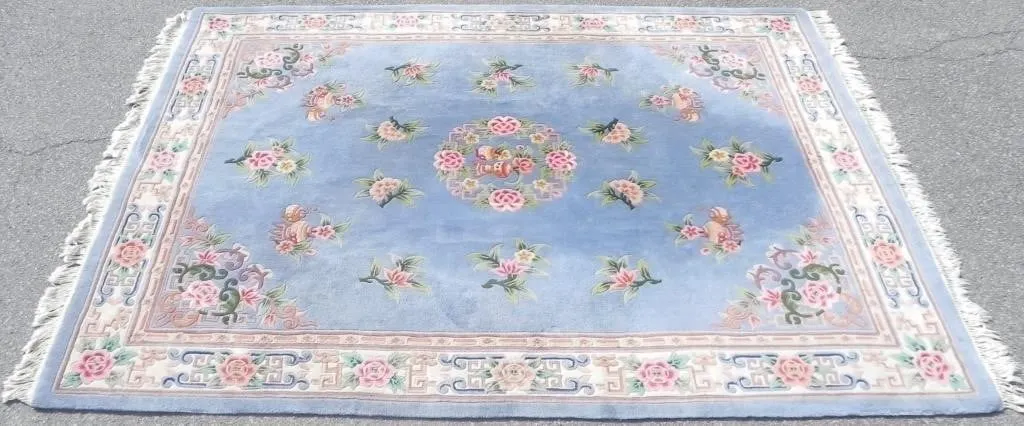 HAND KNOTTED WOOL AREA RUG / CARPET ASIAN MOTIF