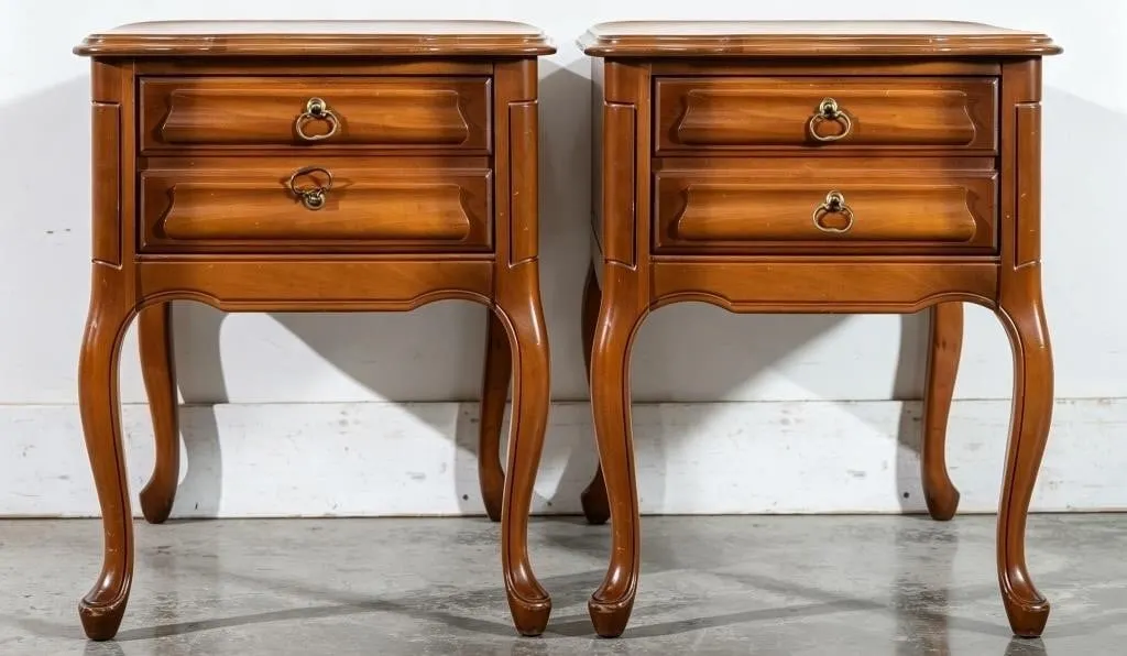 PAIR FRENCH PROVINCIAL STYLE NIGHTSTANDS
