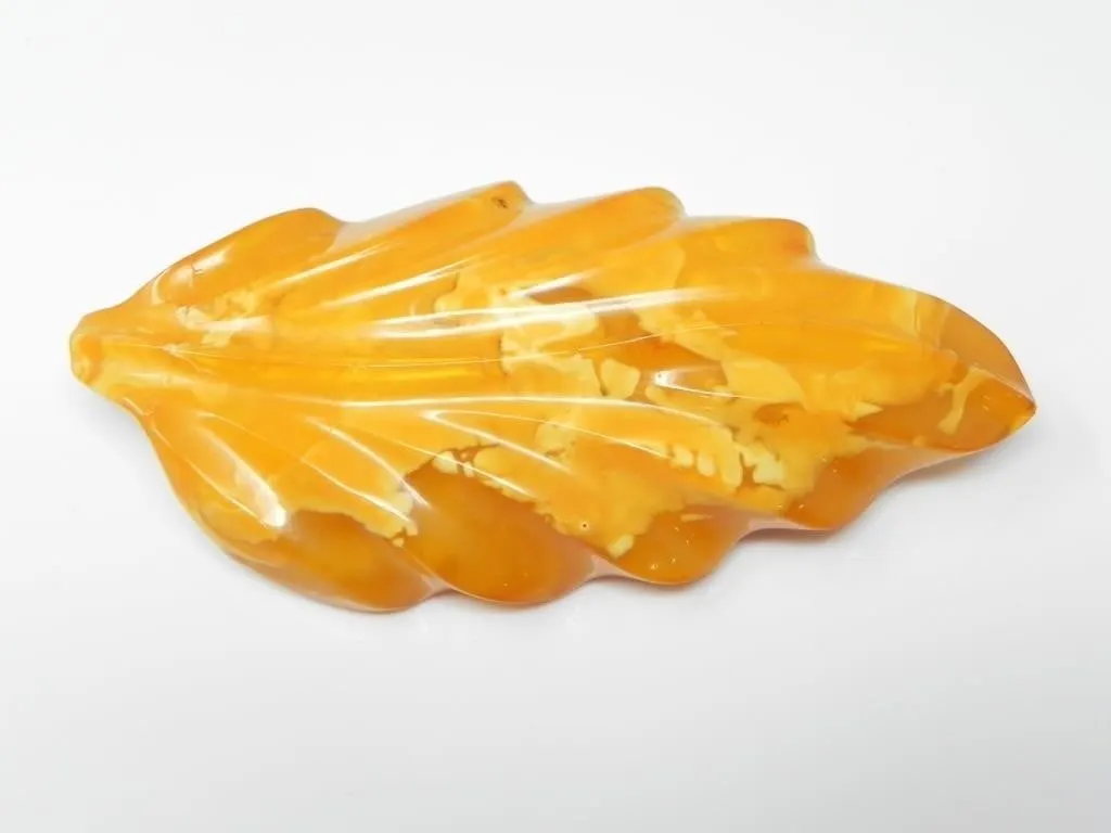 BUTTERSCOTCH AMBER LEAF PIN 24g