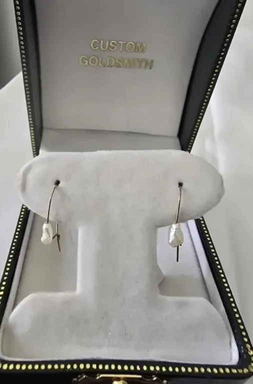 Gold Freshwater Pearl Earrings