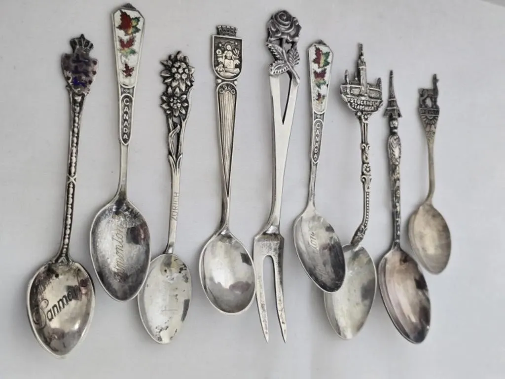 Sterling Silver Spoons all signed 73 grams