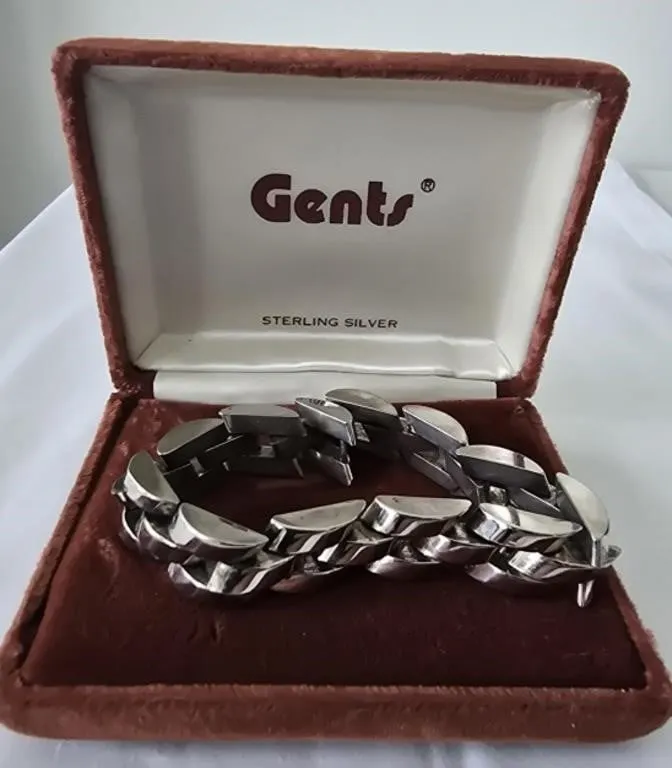 Heavy Link Bracelet signed 925 65.2 grams