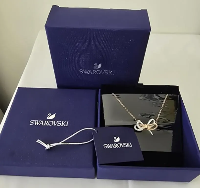 Swarovski Lifelong Bow Pendant Necklace New in