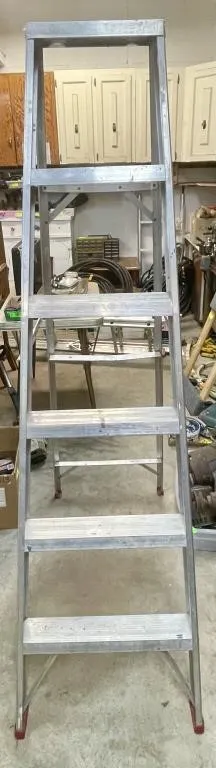 Light duty 6� aluminum step ladder.