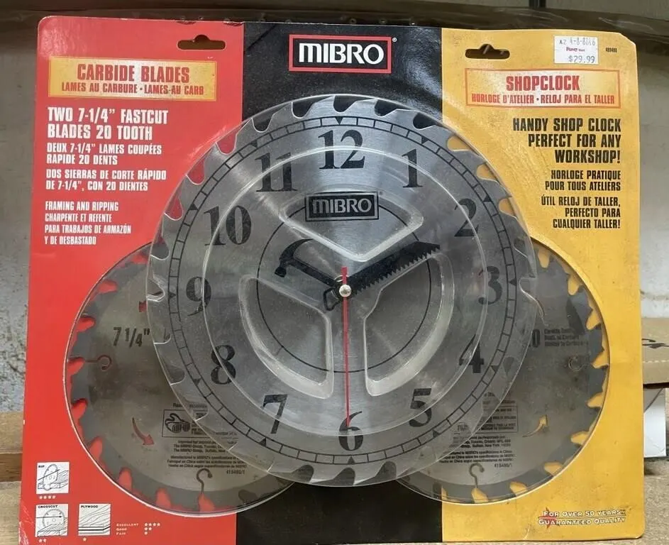 Minor Shop Clock and two 71/4� carbide circular