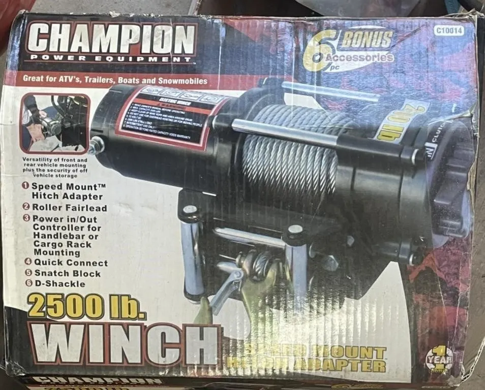 Champion Power Equipment 2,500 lb. Winch with