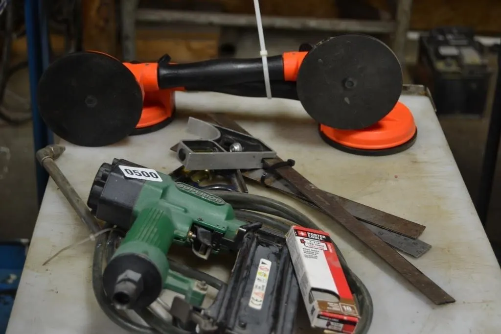 2 suction handles, air nailer, air stapler